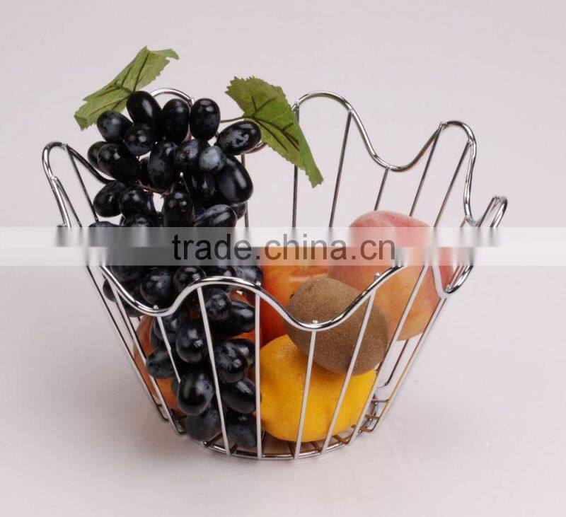 Hot Sale Different Size Round Shape Steel Wire Fruit Basket
