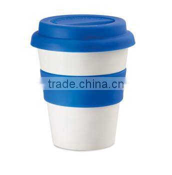 350ml glass mug with silicone lid