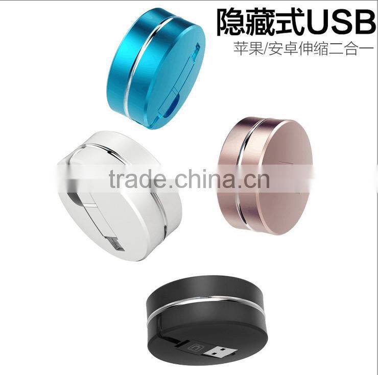 2 In 1 Universal Flexible Data Cable For Iphone 5s/6/6s And Android Mobile Phones Innovative Design Charging USB Cable