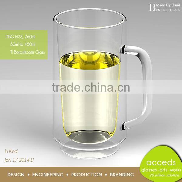 Pyrex Funky Hand Blown Promotional Gift Glass Beer Mugs