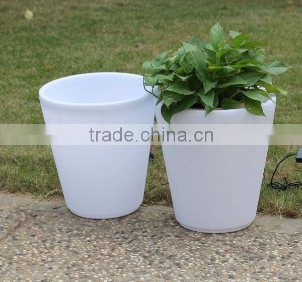 FO-9536 plastic indoor&outdoor LED flower Pot for decor