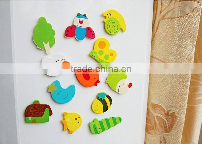 colorful wooden fridge magnets