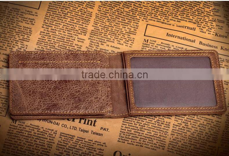 Full Grain Leather Money Clip Wallet with High Quality RFID Blocker Slim Bifold Credit Card Holder
