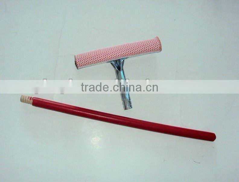 Lengthened Window Squeegee Cleaner Brush,Shower Car Wiper Sponge,Car window squeegee with wooden handle (RSCW-59B)