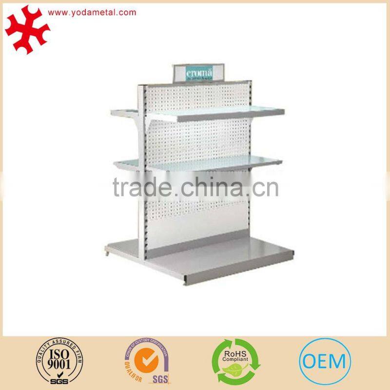 Metal free standing supermarket pegboard display for hanging hook