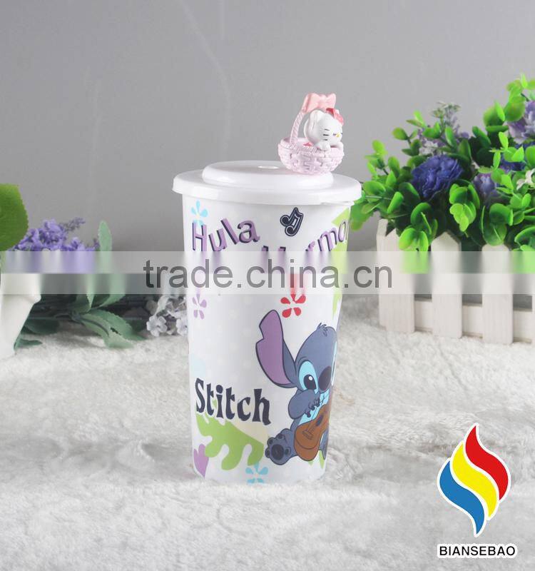 BPA free pp plastic tumber with figurine topper