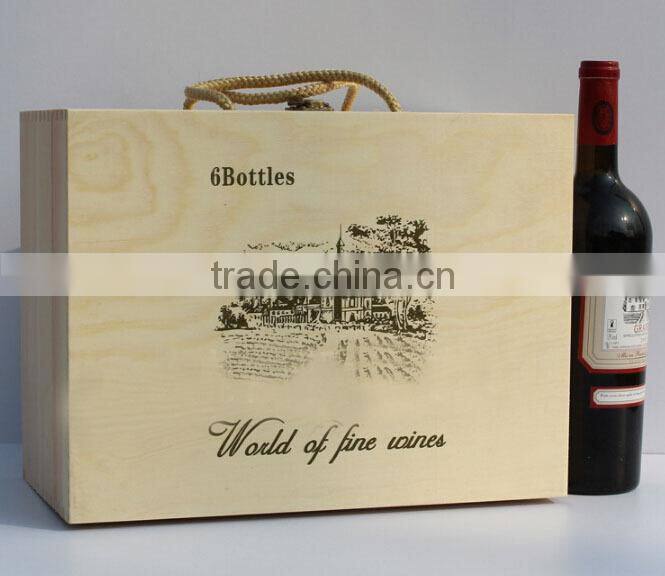three bottles wood wine box