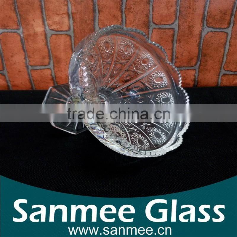 Hot Sale Embossed Glass Fruit Plate