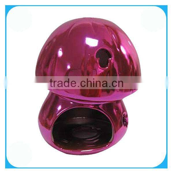 Electroplate purple ceramic mushroom decor