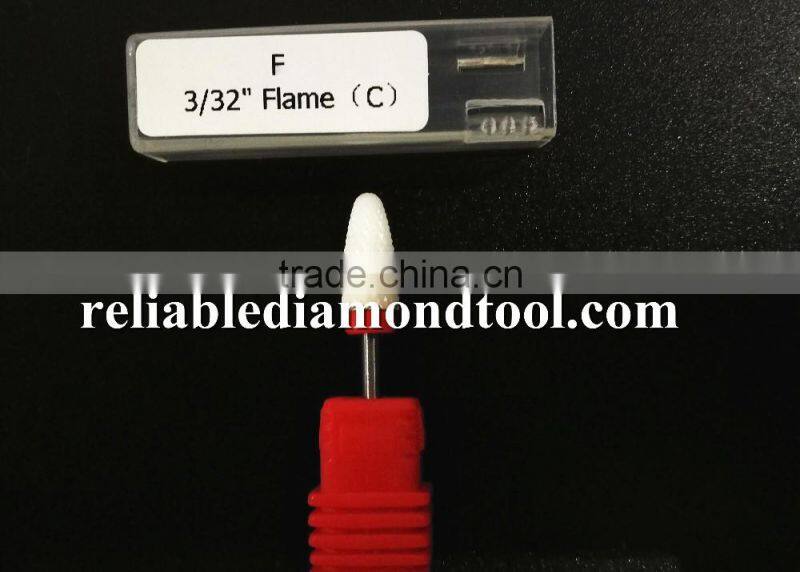 Shank Diameter 2.3mm Fine Type Ceramic Burr For Nail 1 Piece Huaxing Flame Head Huaxing Head Diameter