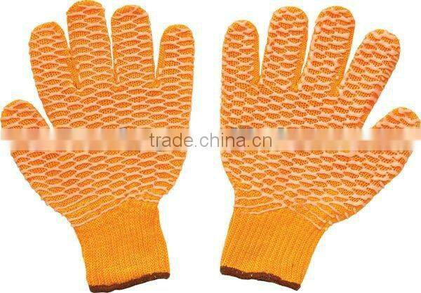 7gauge 100% acrylic cross glove with PVC coated on both sides