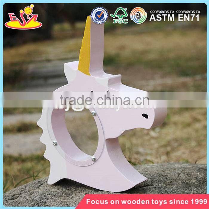 wholesale lovely wooden unicorn piggy bank new design wooden unicorn piggy bank for kids W02A257