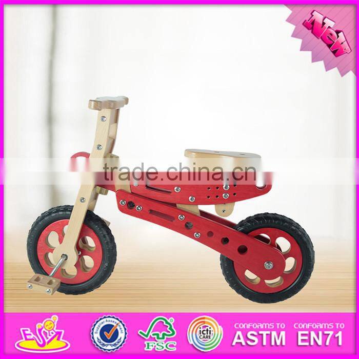 2016 high quality wooden kids bike ride toy, top fashon wooden kids bike ride toy W16C150
