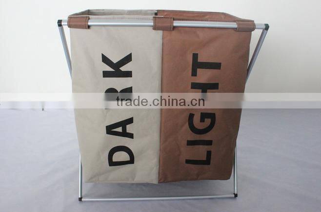 Home and hotel usage double laundry sorter /2 fashionable light and dark basket for laundry
