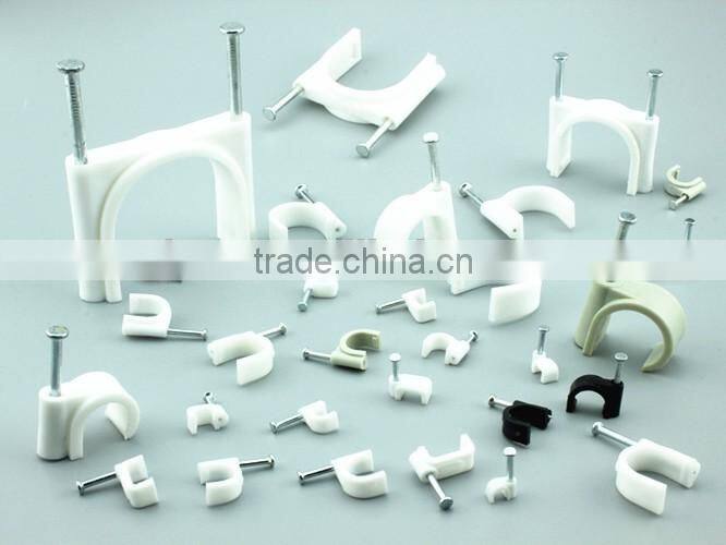 High quality cable clip/plastic wall cable clip/plastic nail hook cable clip
