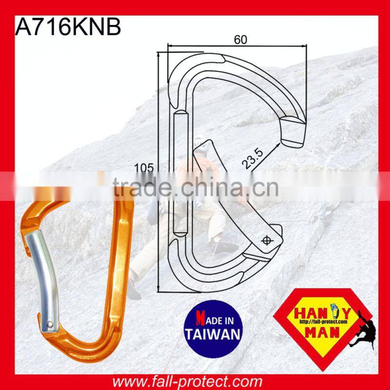 23KN Taiwan Rock Mountaineer Aluminum Carabiner For Rescue