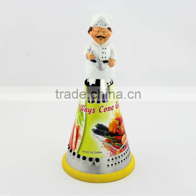 A Bite of China food tools happy chef statue 10inch multi purpose manual cheese grater