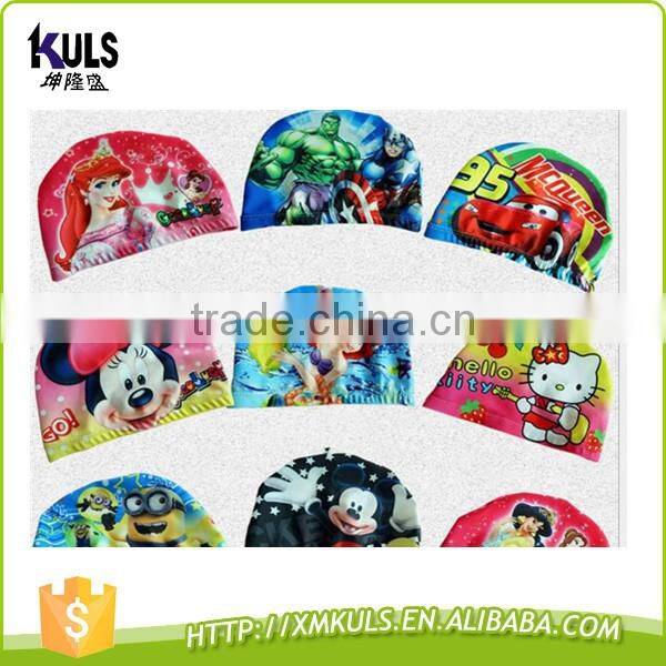 Wholesale Newest design cool cartoon swimming cap for kids/child gift