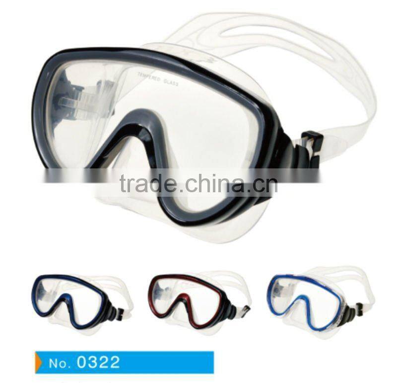 Changeabele strap double transaprent lens diving mask