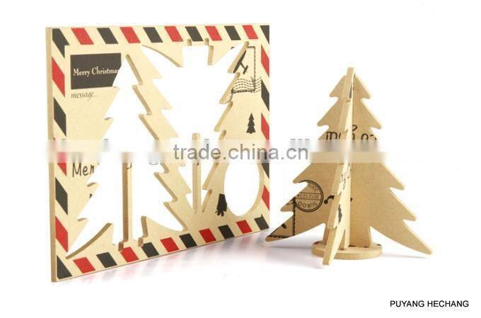 2016 art craft Custom made DIY Wooden card wood crafts/gifts in laser cut engraving