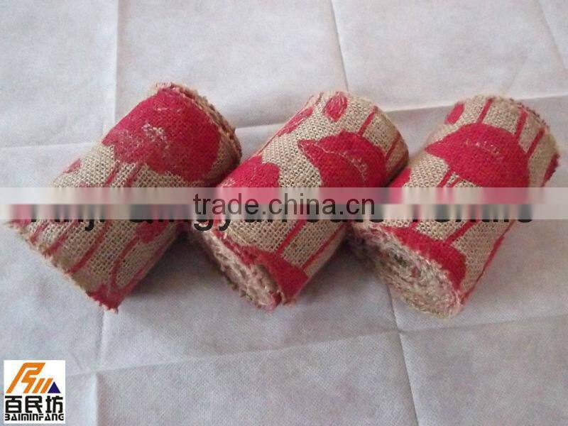 natural color 5'' wide 10 yards long rolled burlap 24pcs per carton