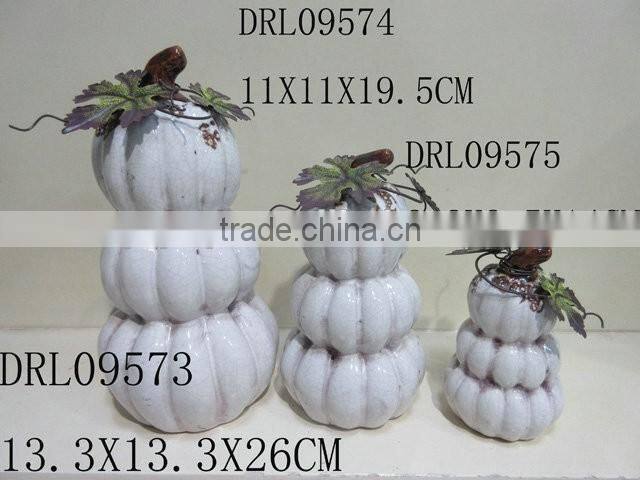 white pumpkin ceramic decorations festival holloween decorations