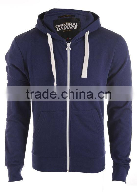 100%cotton blue color unisex outdoor hoodie