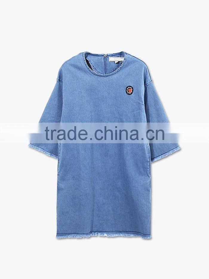 casual embroidered loose plain new model girls' summer latest 2016 new arrival ladies western dress fashion designs photos