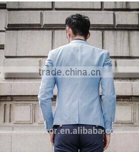 Men's light blue suit, made to measure suit (SHT1405)