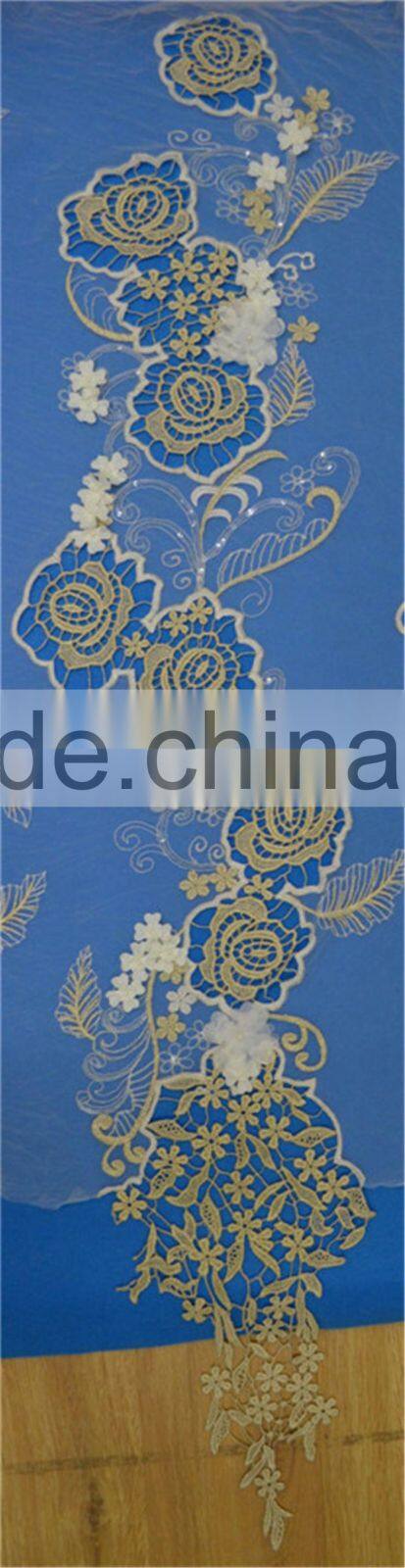Free sample african 3d flower embroidered lace fabric market in dubai