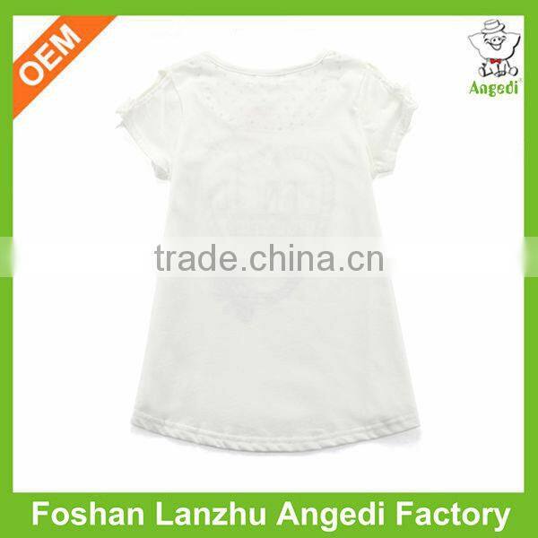 OEM extended length teen girls lovely organic cotton t shirt