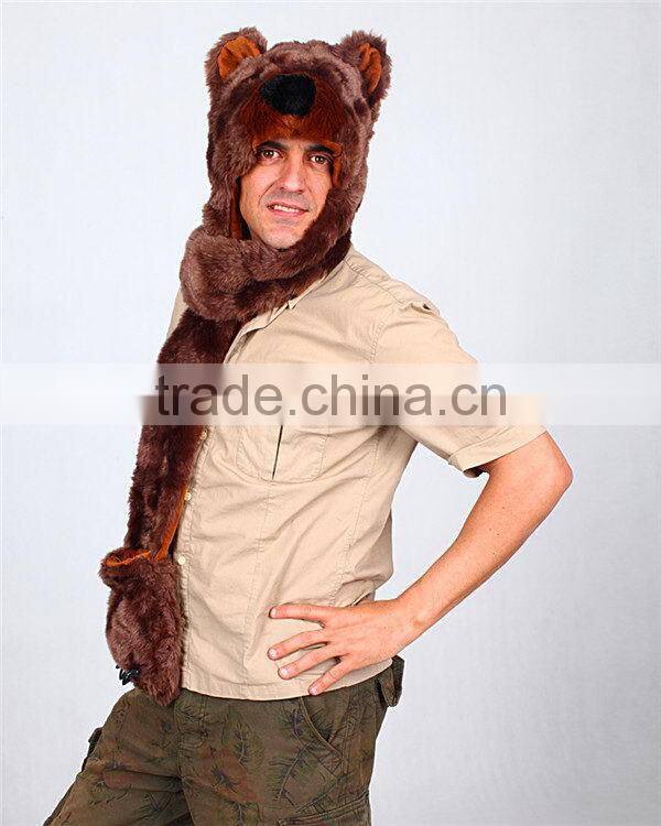 New style promotional factory price fashion animal hood hat scarf gloves