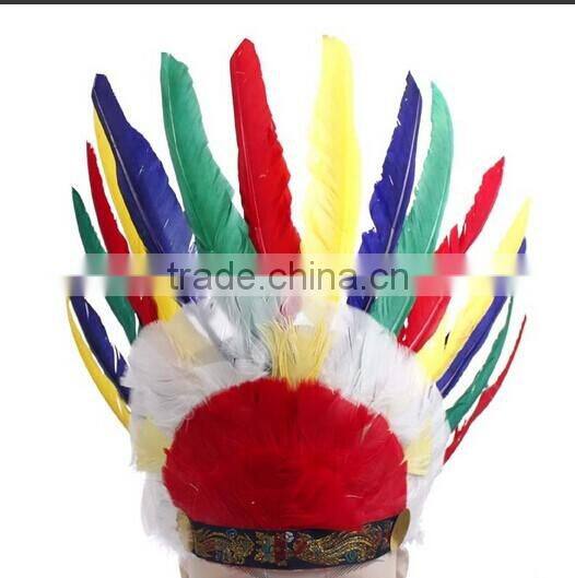 Colored Feather Headdress ,Indian Headband ,Indian Chief Hat