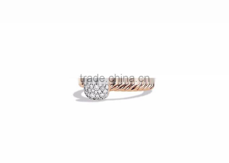 CZ Studded Rose Gold Plated Fancy Ring