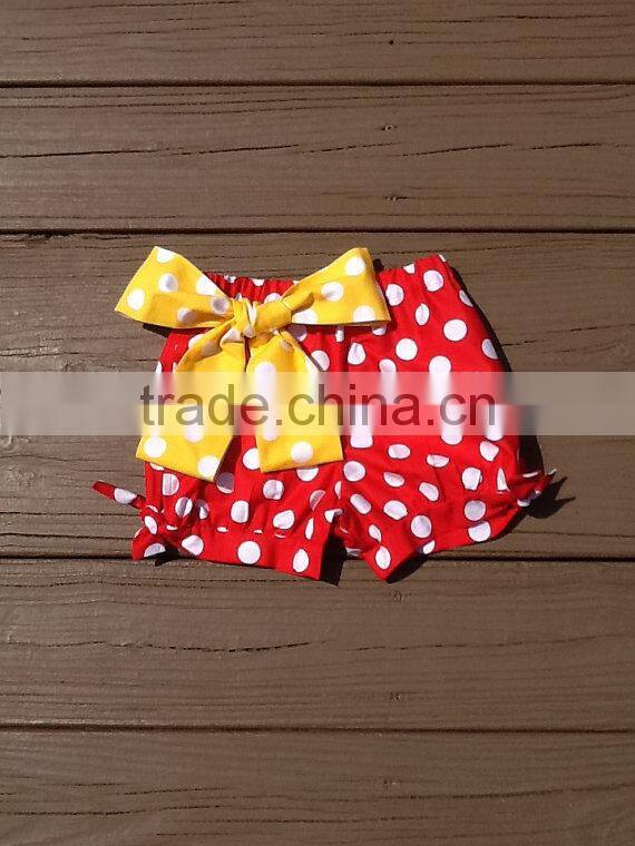 Wholesale baby icing shorts red white polka dots pants baby leggings with bow