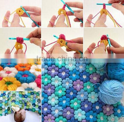2017 high quality soft hand crochet blanket