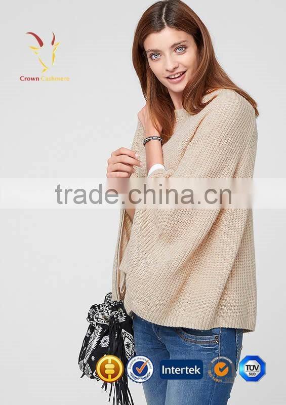 Fashion Knitted Women Merino Poncho Pattern