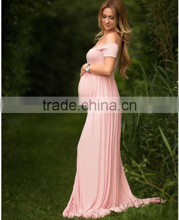 Short Sleeve Maternity Dress For Photo Shoot Women Pregnancy Clothing Long Maxi Dress