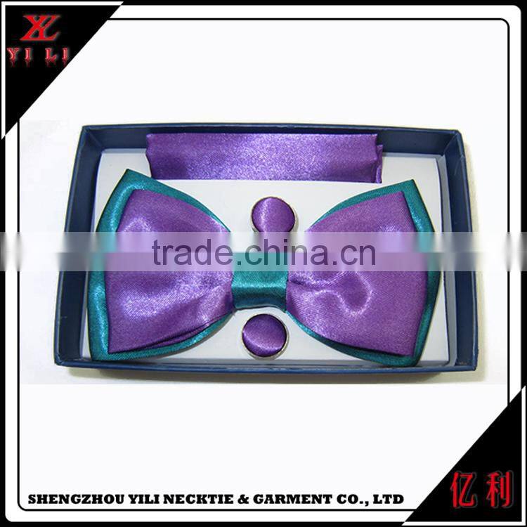 Nice design cheap fashion colorful 100% silk bowtie plain