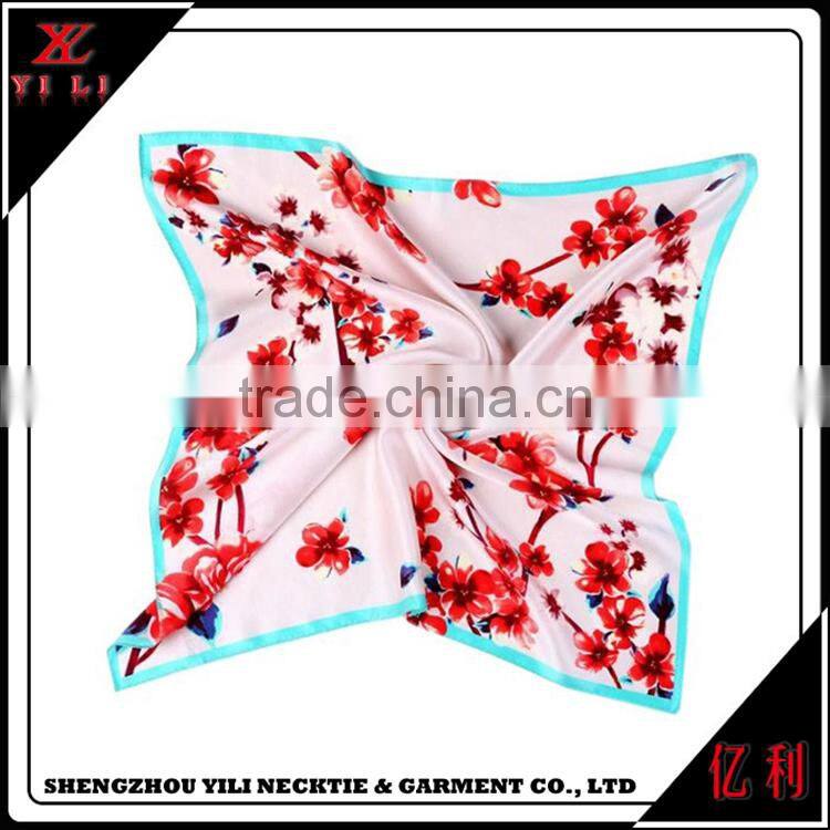 Custom hot selling latest fashion logo print silk scarf