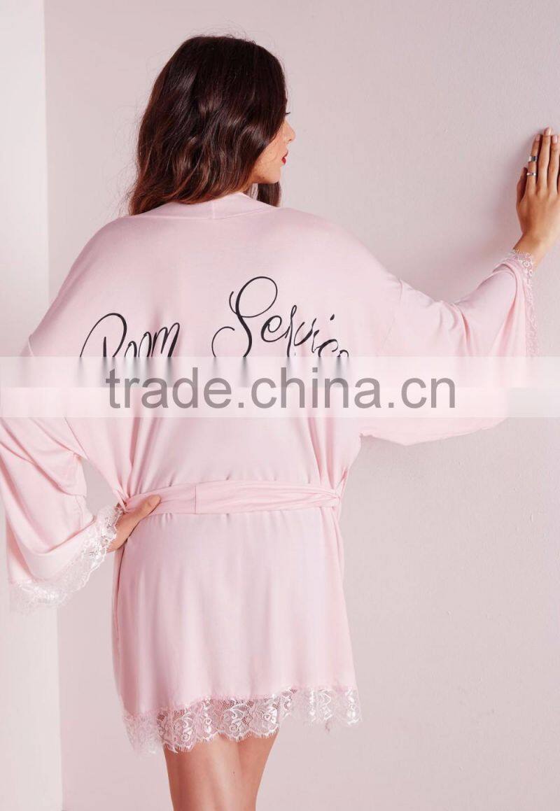 Hot selling stylish slogan back nightgown women sexy gown dresses 2016