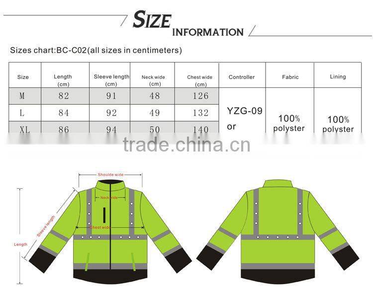 safety LED warning range safety officer vest 3m reflective safety jacket