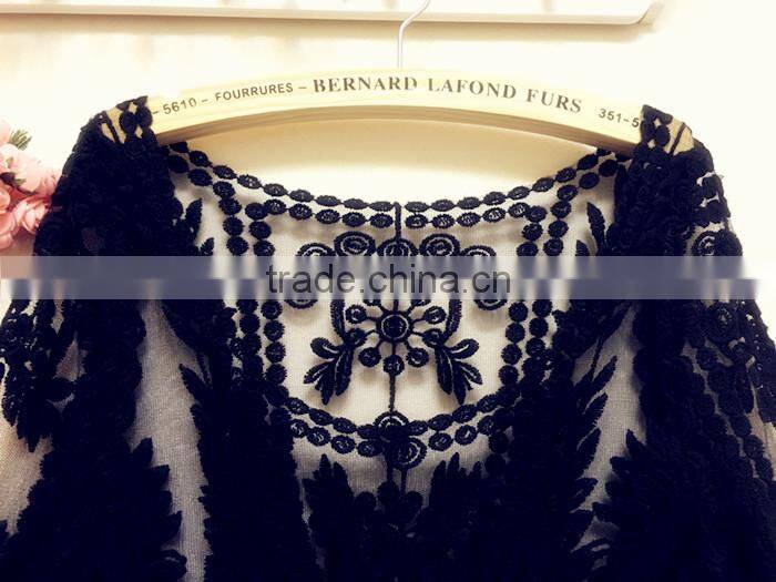 Summer Gouhua openwork lace blouse lace openwork short blouse female temperament lace blouse
