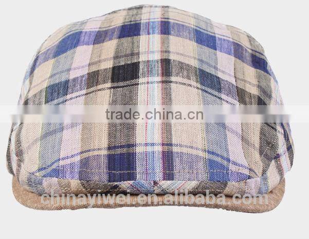 fashion british style grid beret caps for men
