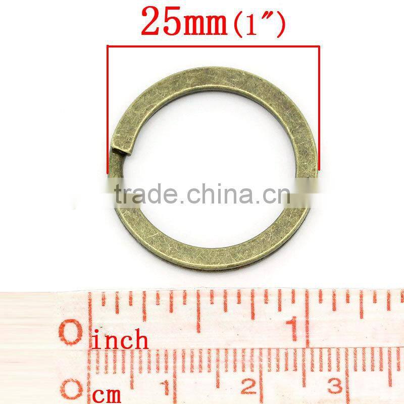 Antique Bronze Round Split Open Key Rings 25mm