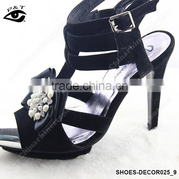 Elegant Ornament For High Heel Shoes Pearl Rhinestone Accessories for lady shoes