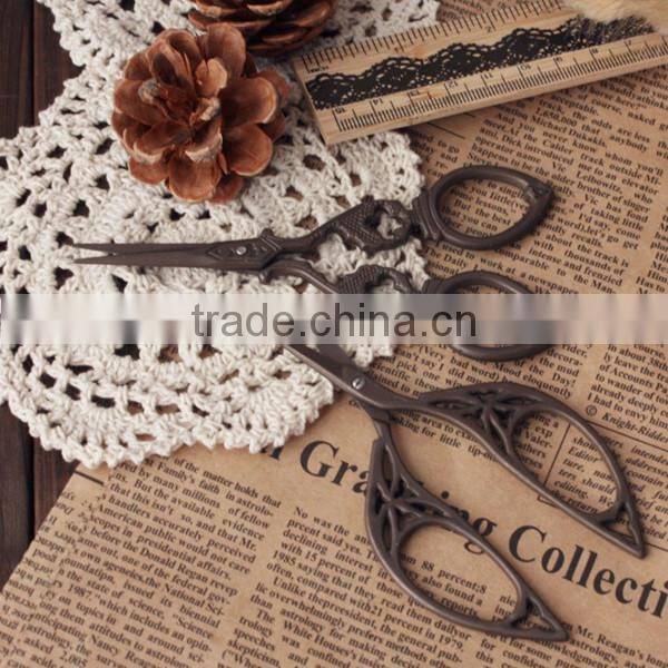 Vintage Bronze Scissor Hollow Scissors Handmade Art Sewing Scissor