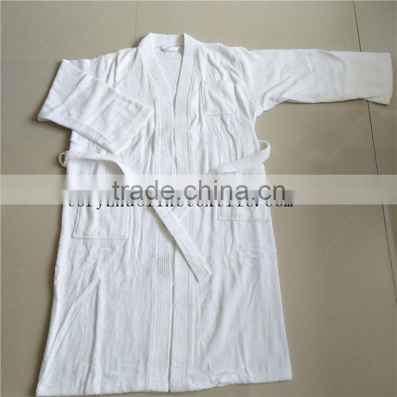 Custom Plain Color Cotton Terry Fabric Bath Robe
