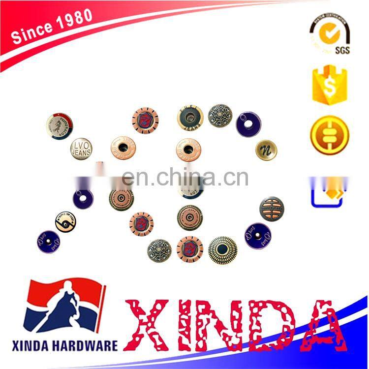 20mm Jeans Metal Shank Buttons, Brass Button And Rivet For Denim, Jackets