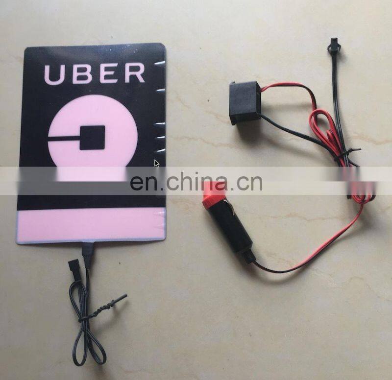 2017 new EL Backlight panel, uber light panel car sticker with 12V inverter for cigarette port